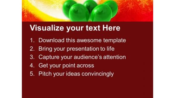 Green Balloons Festival PowerPoint Templates Ppt Backgrounds For Slides 1212