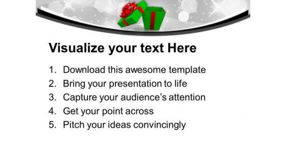 Green Beautiful Gift Box Celebration PowerPoint Templates Ppt Backgrounds For Slides 0113