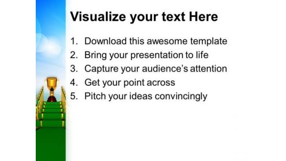 Green Carpet Path Winner Success PowerPoint Templates And PowerPoint Themes 0712