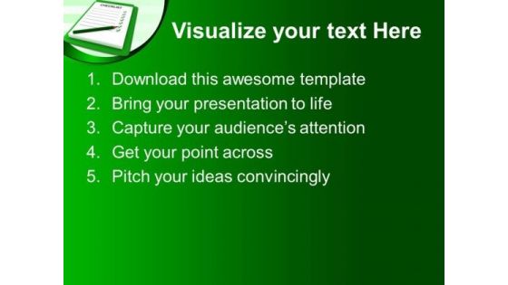 Green Checklist Business PowerPoint Templates And PowerPoint Themes 0712