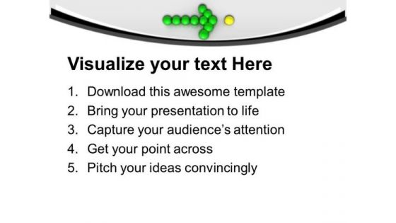Green Christmas Balls Pointing Yellow Ball PowerPoint Templates Ppt Backgrounds For Slides 0213