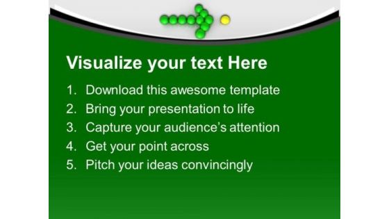Green Christmas Balls Pointing Yellow Ball PowerPoint Templates Ppt Backgrounds For Slides 0213