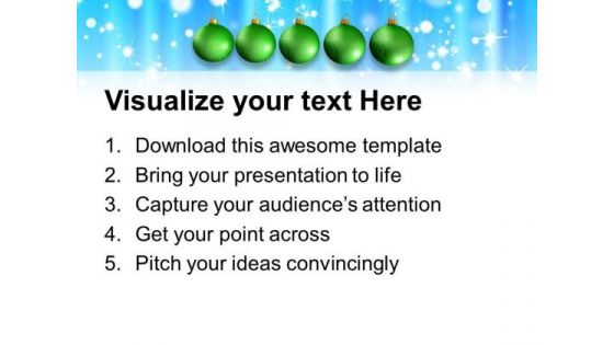 Green Christmas Baubles With Abstract PowerPoint Templates Ppt Backgrounds For Slides 1112