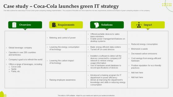 Green Computing Case Study Coca Cola Launches Green It Strategy Green Computing Case Study Coca Cola Launches Green It Strategy