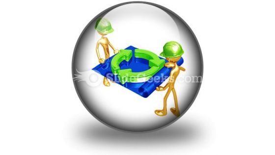 Green Construction Building PowerPoint Icon C