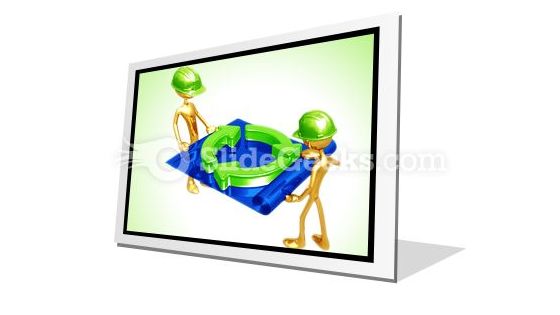 Green Construction Building PowerPoint Icon F