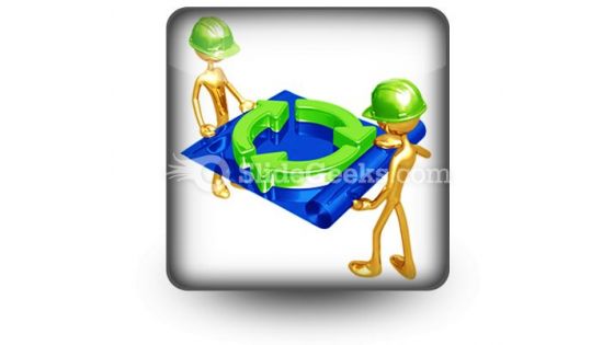 Green Construction Building PowerPoint Icon S