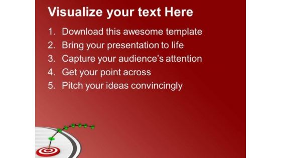 Green Dart On Red Target PowerPoint Templates Ppt Backgrounds For Slides 0713