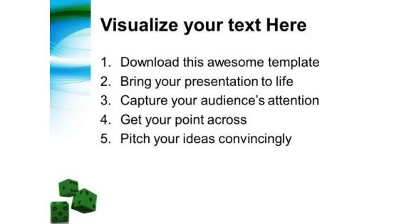 Green Dices Strategy Business PowerPoint Templates And PowerPoint Themes 0512