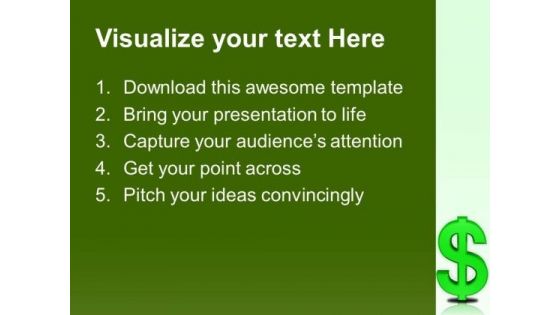 Green Dollar Sign Growth PowerPoint Templates Ppt Backgrounds For Slides 0213