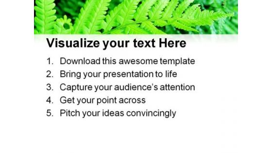 Green Fern Nature PowerPoint Templates And PowerPoint Backgrounds 0411