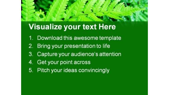 Green Fern Nature PowerPoint Templates And PowerPoint Backgrounds 0411