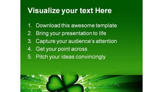Green Floral Background PowerPoint Template 0910