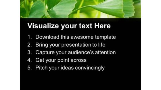 Green Flowers With Graphic Design PowerPoint Templates Ppt Backgrounds For Slides 0613