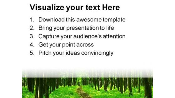 Green Forest Path Nature PowerPoint Templates And PowerPoint Backgrounds 0311