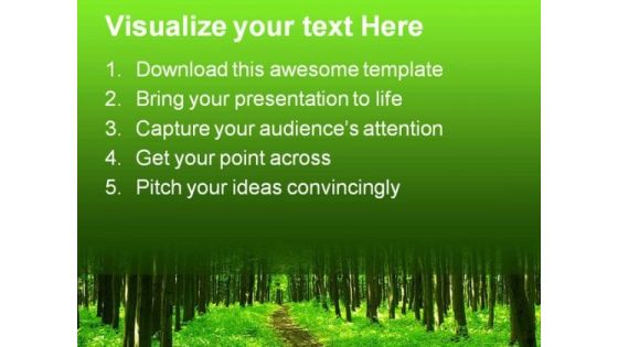 Green Forest Path Nature PowerPoint Templates And PowerPoint Backgrounds 0311