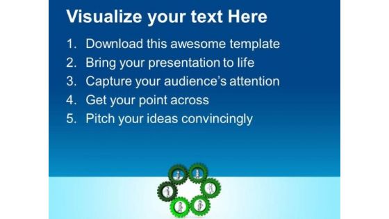 Green Gears For Business Process PowerPoint Templates Ppt Backgrounds For Slides 0613