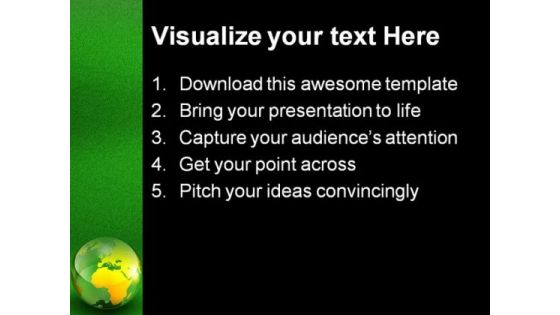 Green Globe01 PowerPoint Template 1110