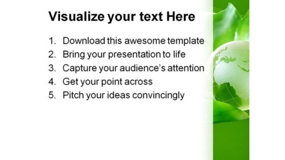 Green Globe Environment PowerPoint Template 0810