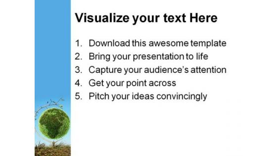Green Globe Nature PowerPoint Template 0910