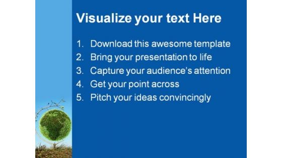 Green Globe Nature PowerPoint Template 0910