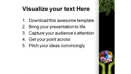 Green Hand Nature PowerPoint Template 0810