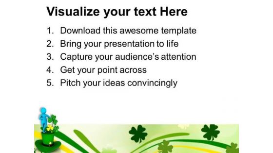 Green Hat Patricks Day Celebration PowerPoint Templates Ppt Backgrounds For Slides 0313