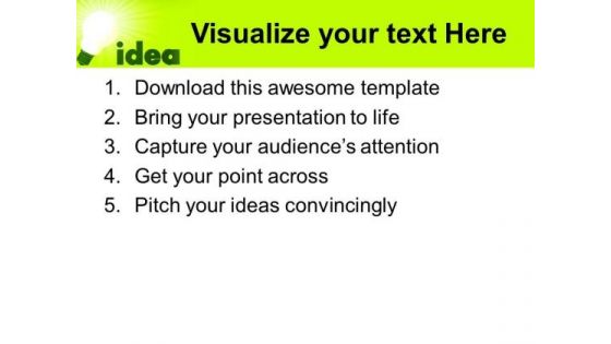 Green Idea Bulb Technology PowerPoint Templates And PowerPoint Themes 0612