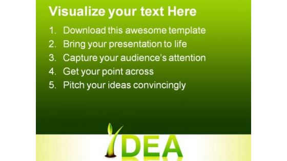 Green Idea Grows Nature PowerPoint Templates And PowerPoint Backgrounds 0211