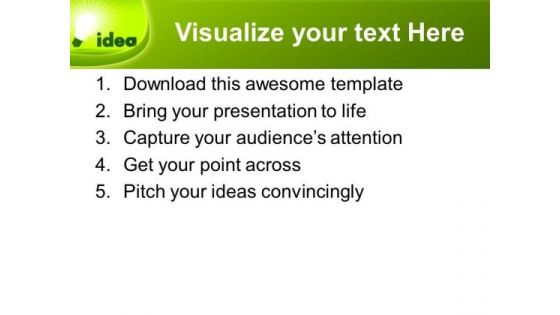 Green Idea Light Bulb Innovation PowerPoint Templates Ppt Backgrounds For Slides 0313
