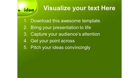 Green Idea Light Bulb Innovation PowerPoint Templates Ppt Backgrounds For Slides 0313