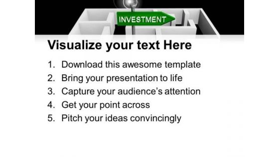 Green Investment Board In Labyrinth PowerPoint Templates Ppt Backgrounds For Slides 0213