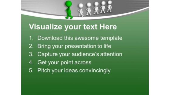 Green Leader Ahead PowerPoint Templates Ppt Backgrounds For Slides 0713