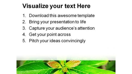 Green Leaves Nature PowerPoint Backgrounds And Templates 0111