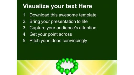 Green Light Bulbs Technology PowerPoint Templates And PowerPoint Themes 1012