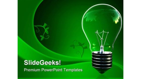 Green Light Eco Bulb Environment PowerPoint Templates And PowerPoint Backgrounds 0511