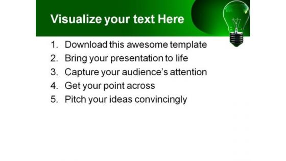 Green Light Eco Bulb Environment PowerPoint Themes And PowerPoint Slides 0511
