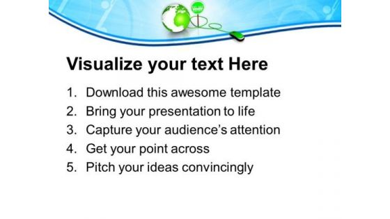 Green Mouse With Green Globe PowerPoint Templates Ppt Backgrounds For Slides 0313