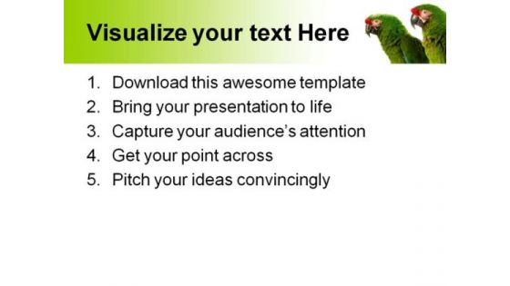Green Parrots Animals PowerPoint Templates And PowerPoint Backgrounds 0611
