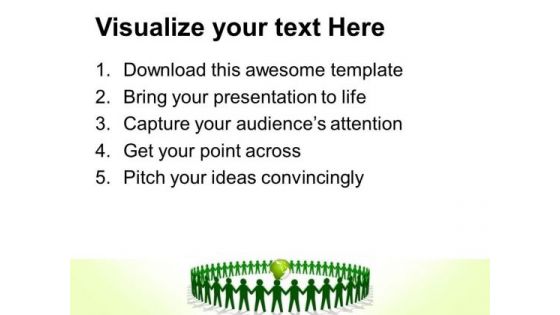 Green People Holding Hands Teamwork PowerPoint Templates And PowerPoint Themes 0812
