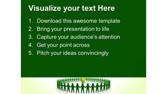Green People Holding Hands Teamwork PowerPoint Templates And PowerPoint Themes 0812