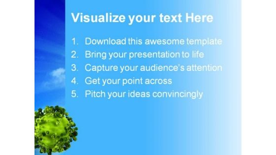 Green Planet Earth Global PowerPoint Backgrounds And Templates 0111
