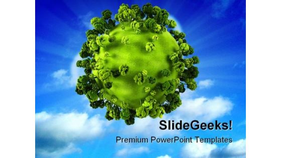 Green Planet Earth Global PowerPoint Backgrounds And Templates 0111