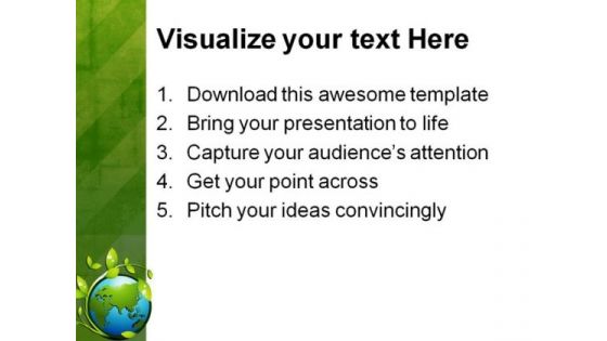 Green Planet Nature PowerPoint Template 0910