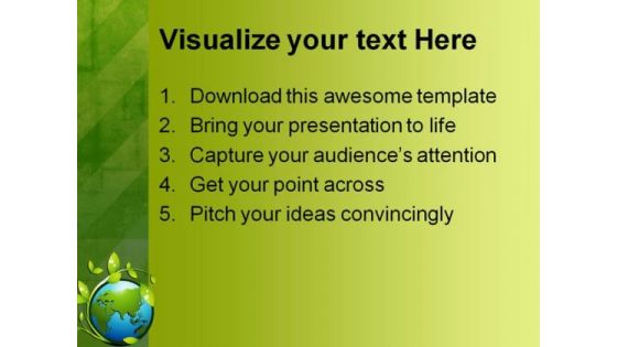 Green Planet Nature PowerPoint Template 0910