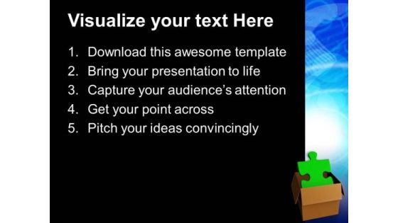 Green Puzzle In Carton Box Shapes PowerPoint Templates And PowerPoint Themes 0812