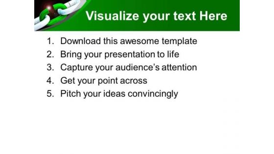 Green Security Chain Broken Business PowerPoint Templates Ppt Backgrounds For Slides 0213
