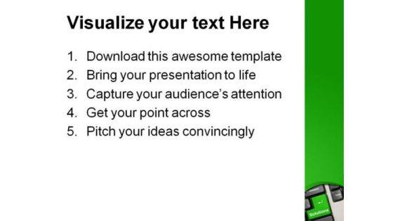 Green Solutions Key Computer PowerPoint Templates And PowerPoint Backgrounds 0711