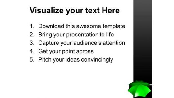 Green Umbrella Odd One Out PowerPoint Templates And PowerPoint Themes 1012