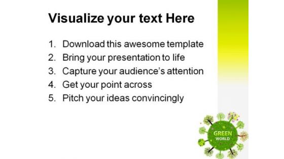 Green World Globe PowerPoint Themes And PowerPoint Slides 0411